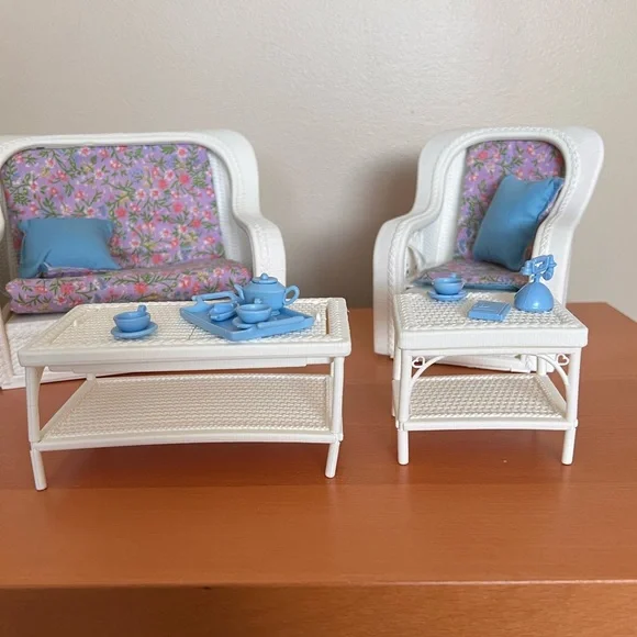 80s Barbie faux wicker furniture - Picture 4 of 13